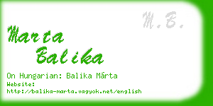 marta balika business card